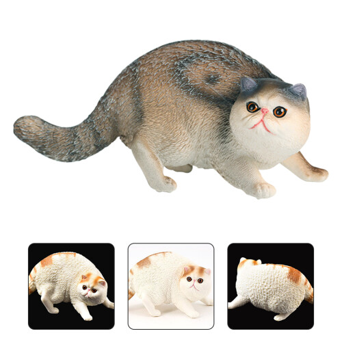 Plastic Cat Figurine Realistic Animal Ornament Model 2