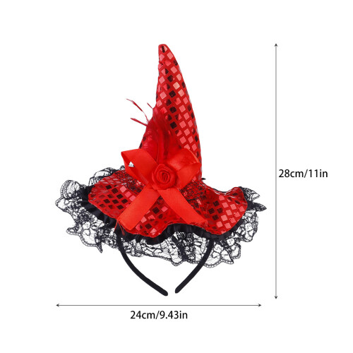 3 Pcs Halloween Witch Hat Headband Bright Clip Costume Accessory 1