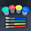 4Pcs Spill Proof Paint Cups And Assorted Brushes Set For Kids 4