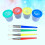 4Pcs Spill Proof Paint Cups And Assorted Brushes Set For Kids 5