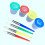 4Pcs Spill Proof Paint Cups And Assorted Brushes Set For Kids 10