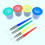 4Pcs Spill Proof Paint Cups And Assorted Brushes Set For Kids 9