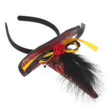 Halloween Witch Hat Headband With Fake Plume For Festival Carnival