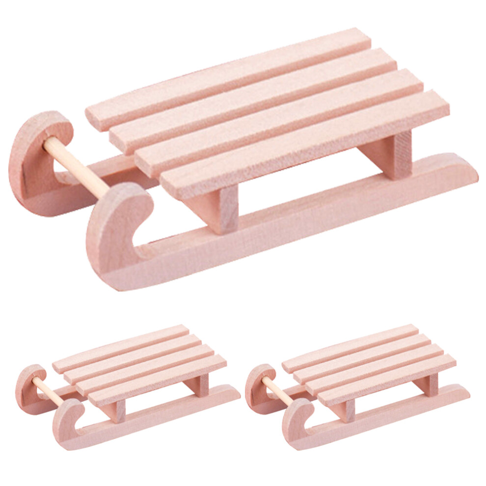 Photos - Doll Accessories 12 Pcs Miniature Wooden Sleigh Models For Doll House Ornaments