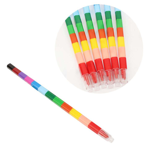 16 Pièces 12 Couleurs Crayons De Couleur En Blocs De Construction 2