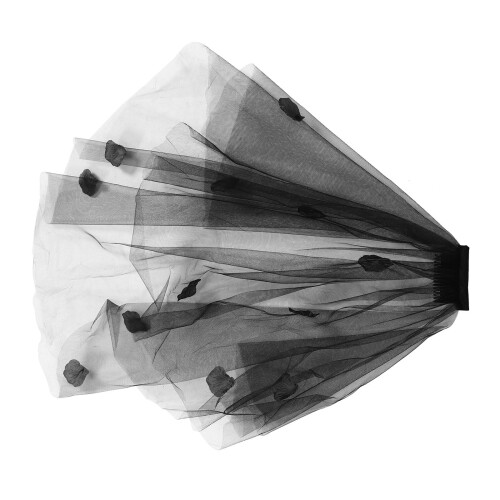 Black Mesh Wedding Veil Design For Parties And