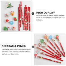 75 Pcs Christmas Pencils With Eraser For Students