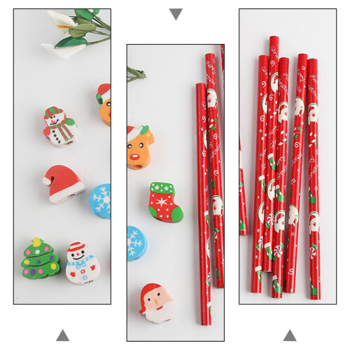 75 Pcs Christmas Pencils With Eraser For Students 2