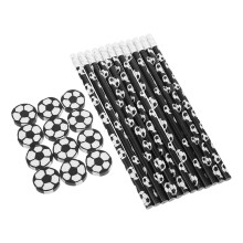 1 Set Soccer Pencils With Erasers – Wooden Party Favors For Kids