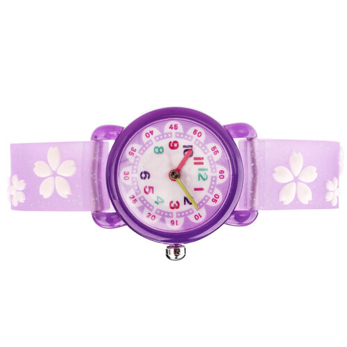 Pretty Kids Quartz Watch For Time Learning Purple