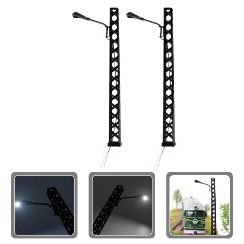 2Pcs Miniature Train Lamp Plastic Model For Diy Decoration 2