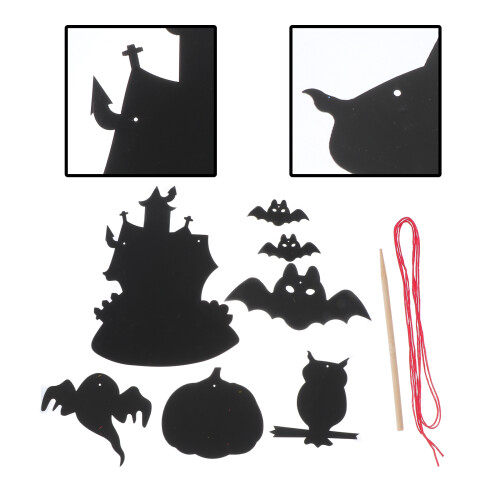 8 Sets Rainbow Scratch Paper For Halloween Graffiti Crafts 2