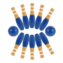 Wooden Bowling Pin Set For Kids Indoor Play