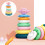 1 Set Rainbow Ring Stacking Toys For Toddlers Educational Game 5