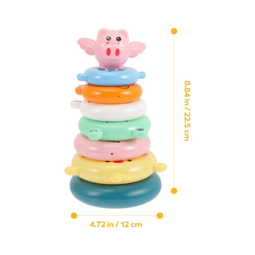 1 Set Rainbow Ring Stacking Toys For Toddlers Educational Game 2