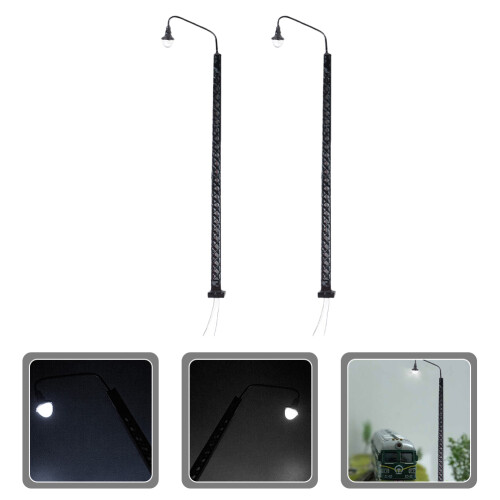 2Pcs Mini Train Lamp Model Plastic Scene For Diy Decoration 2