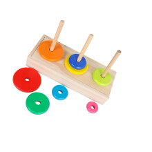 Set Giocattoli Educativi Torre Impilabile In Legno Con Colorati