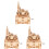 3 Set Scatola Musicale In Legno Con Puzzle 2