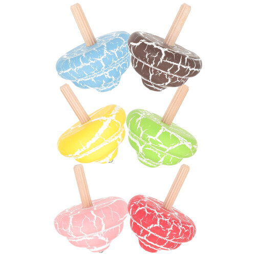 6 Legno Trottola Bambini Idea Regalo Feste 2
