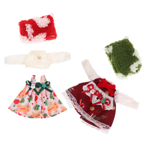 6 Set Vestiti Natalizi Per Bjd 1/12 Con A 1