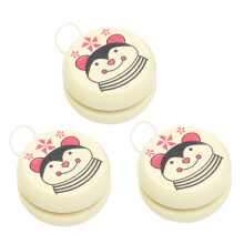 3 Yoyo In Legno Per Bambini Con