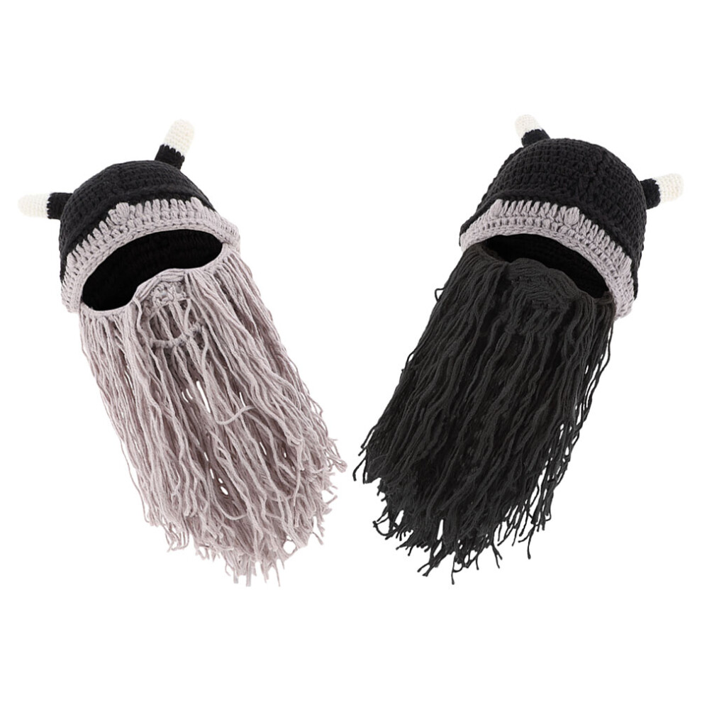 2 Sztuki Czapka WikingóW Kostiumowa Imprezę Plener Akcesoria-image