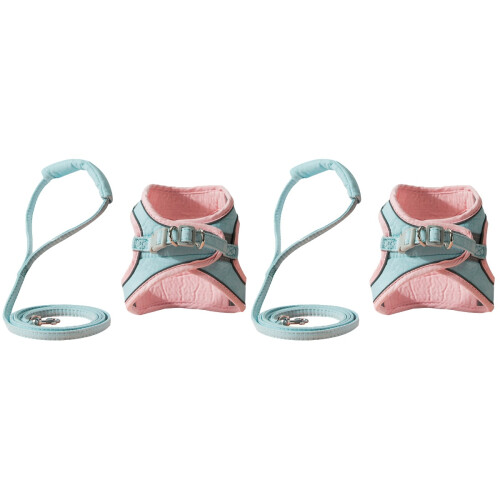 2Conjuntos Arnês E Para Rosa Confortável Para Caminhada 2