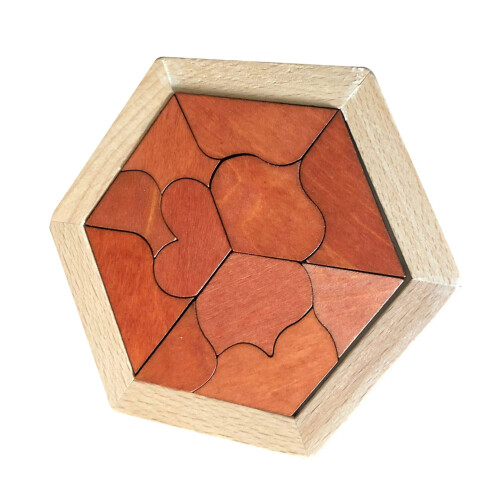 2Pcs Bloco Geométrico Hexagonal Tangram Crianças
