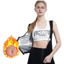 Sauna Vest for Women Womens Sauna Tank Fat Burning Tummy Control Waist Trainer Vest With Zipper Silver 4XL 5XL