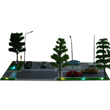 LED Lighting Car Parking Lot Model Miniature Tree,1:87 Scale