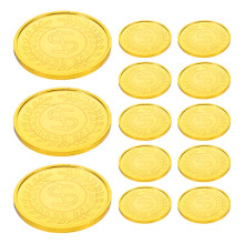800 Moedas Douradas De Pirata Plástico Para Brincadeiras E