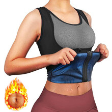 Sweat Vest for Women Sauna Tank Heat Trapping Compression Slimming Body Shaper With Zipper 4XL/5XL Black