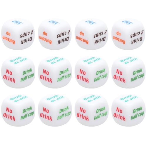 12 Stuks 2 Cm Engelse Drinkspel Dobbelstenen Creatieve Entertainment