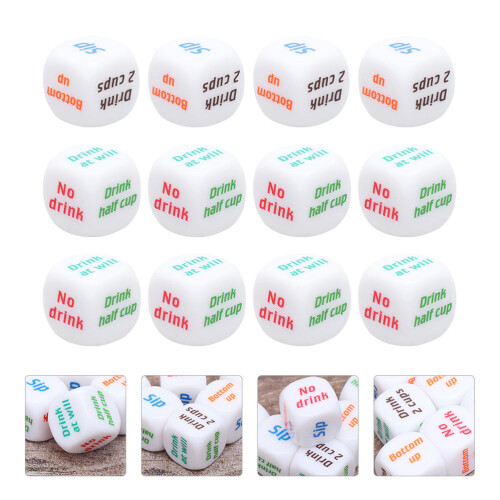 12 Stuks 2 Cm Engelse Drinkspel Dobbelstenen Creatieve Entertainment 2