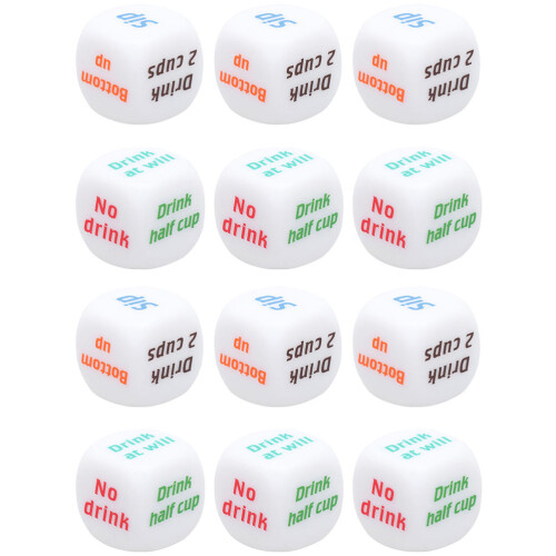 12 Stuks 2 Cm Engelse Drinkspel Dobbelstenen Creatieve Entertainment 1