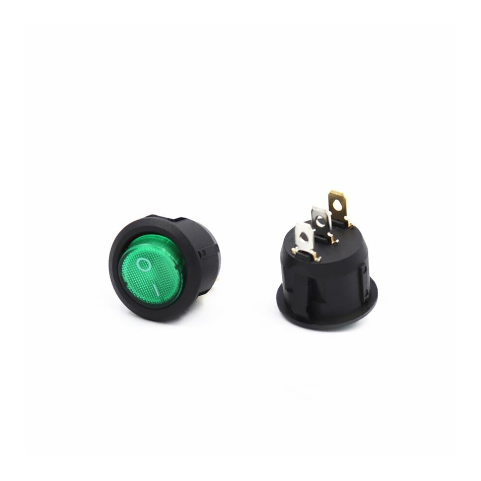 12V On/Off 3Pin Round Rocker Switch Green Ledilluminated Panel Mount 9339159541067