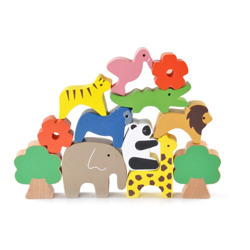 Blocos De Empilhamento De Animais De Montessori Para Bebê 2