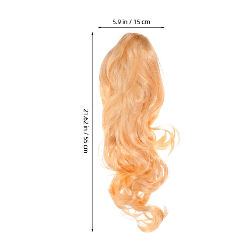 Curly Blond Lange Perücke Gelbblond Mit Synthetikfaser 2