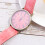 Relógio De Lona Com Pulseira Rosa E Design 11