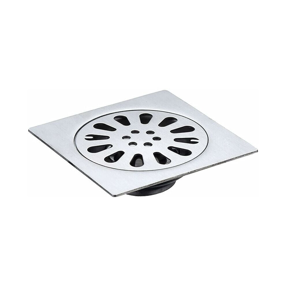 Removable Strainer Cover, Stainless Steel Square Floor Drain, Odor Free For Kitchen Washroom Garage Basement 9060116766055