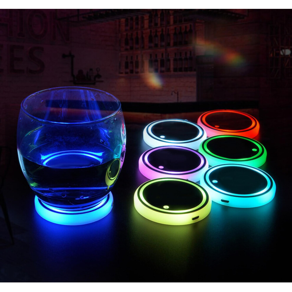 Car Led Cup Holder S 7Color Glowinthedark Nonslip Coasters For Cars 2 Pieces Light 9067246134952