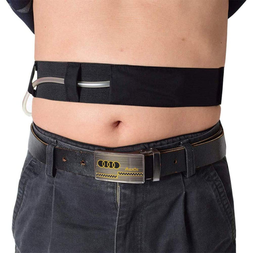 Abdominal Dialysis Belt GTube Catheter, Breathable Cotton, Adjustable Elastic, Abdominal Fixation Nursing Belt Black M