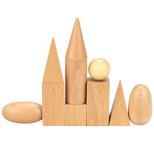 Holzbaustein Geometrisches Lernspielzeug Für Kinder Beige
