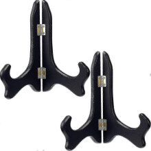Black Wooden Display Stand Plate Holders with 8-Inch Easels Pack of 2