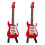 2Stk Mini E-Gitarre Modell 10 Cm Rot Mit Box Und Halterung 2