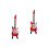 2Stk Mini E-Gitarre Modell 10 Cm Rot Mit Box Und Halterung 4