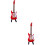 2Stk Mini E-Gitarre Modell 10 Cm Rot Mit Box Und Halterung 6