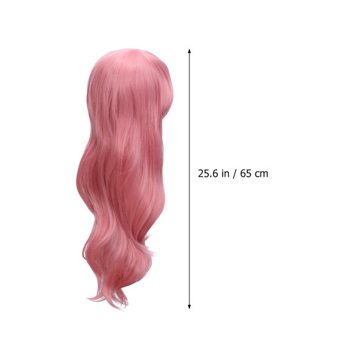 1 Krullend Cosplay Haarstuk Dansfeest Roze 1