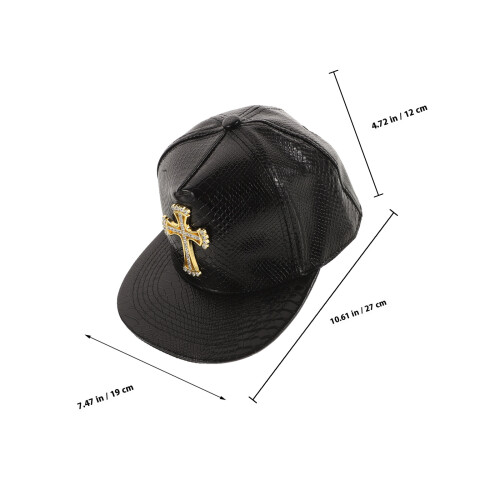 Hip Mit Flachem , Alligatormuster, PU Baseballcap 1