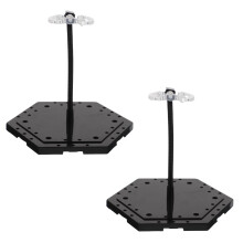2St Zwarte Attentie Plastic Displaystandaard Voor Anime Figuren